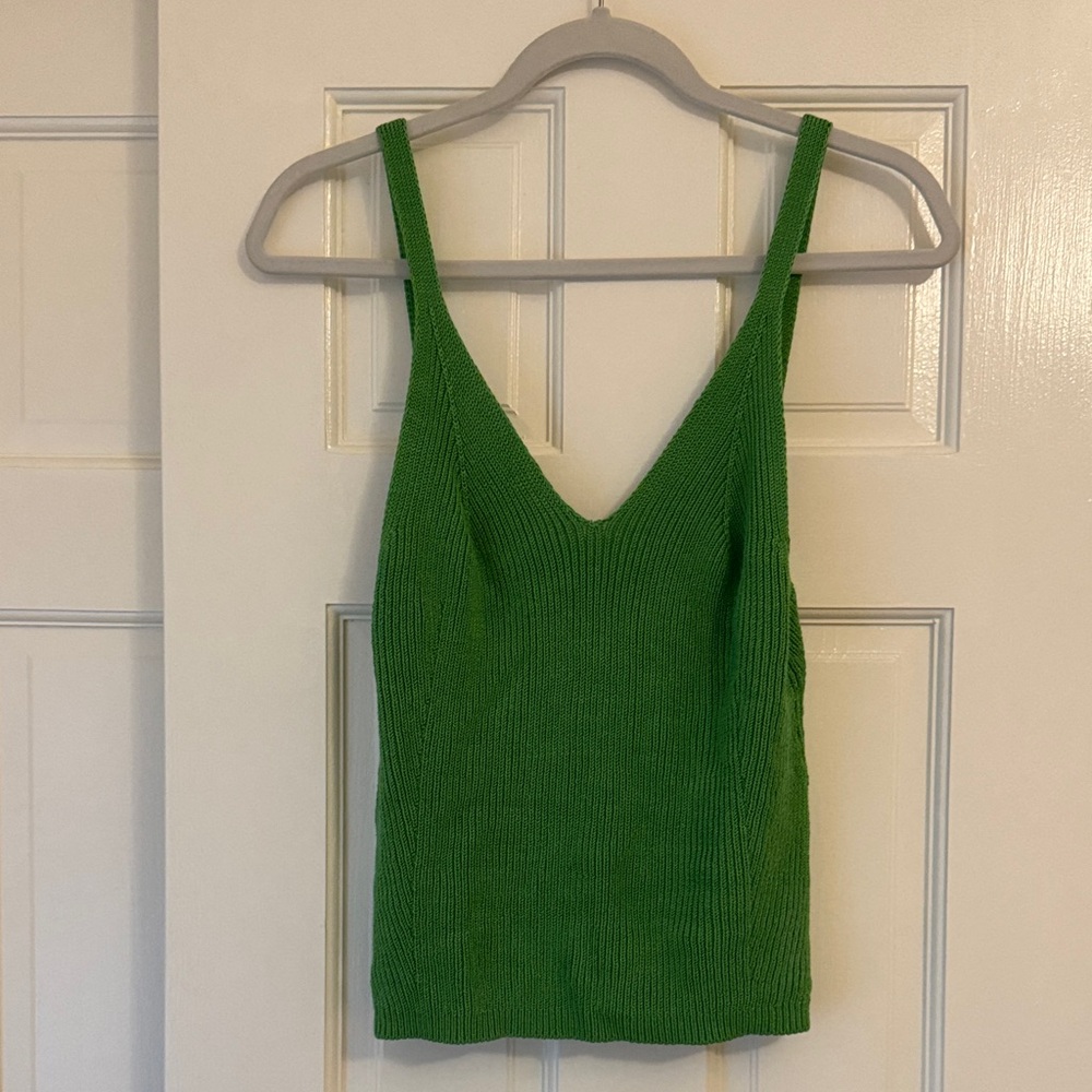 Anthropologie Green Knit Camisole